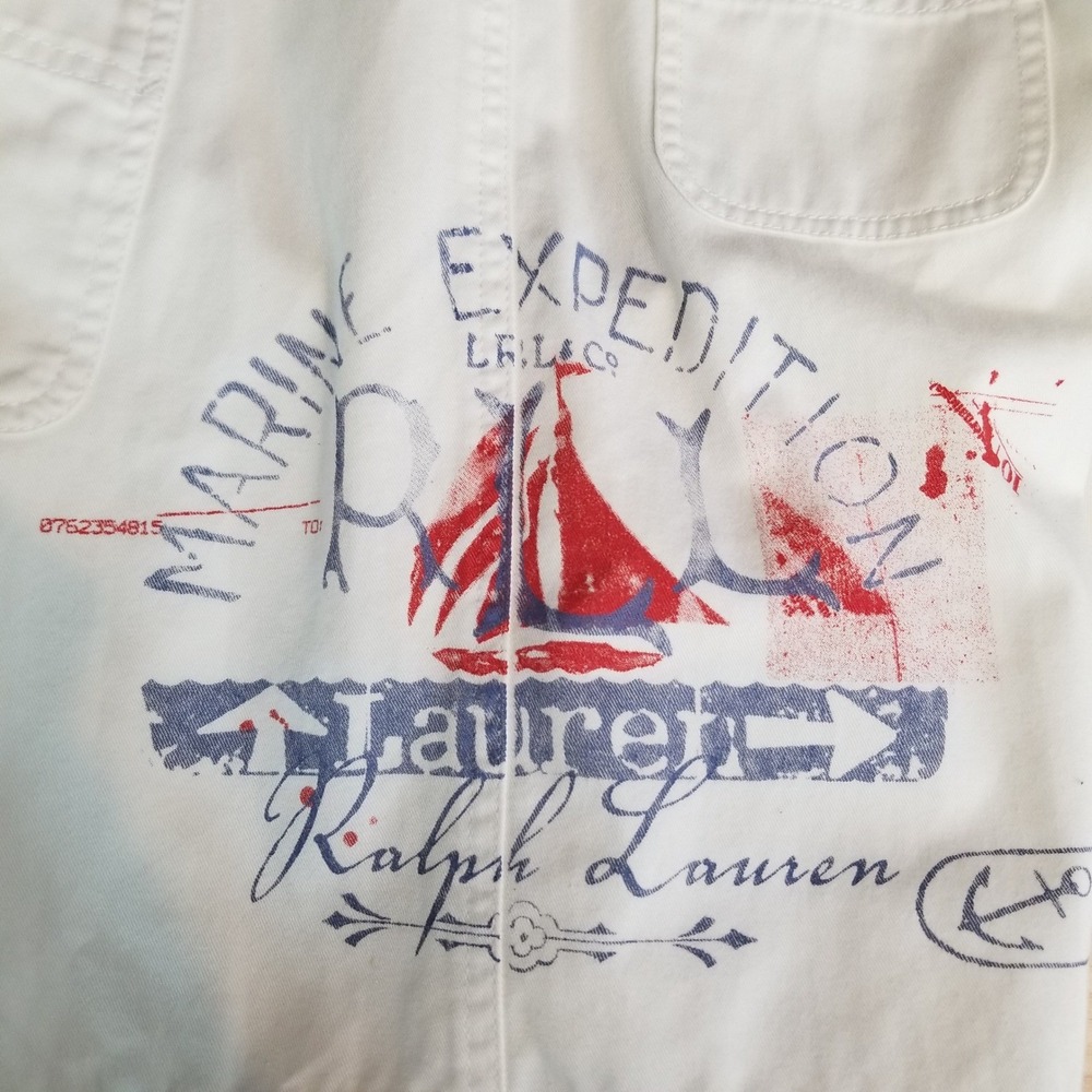 Lauren Jeans Co.‎ Shorts L White Marine Expedition Sailor Nautical 32" Waist - Picture 3 of 10